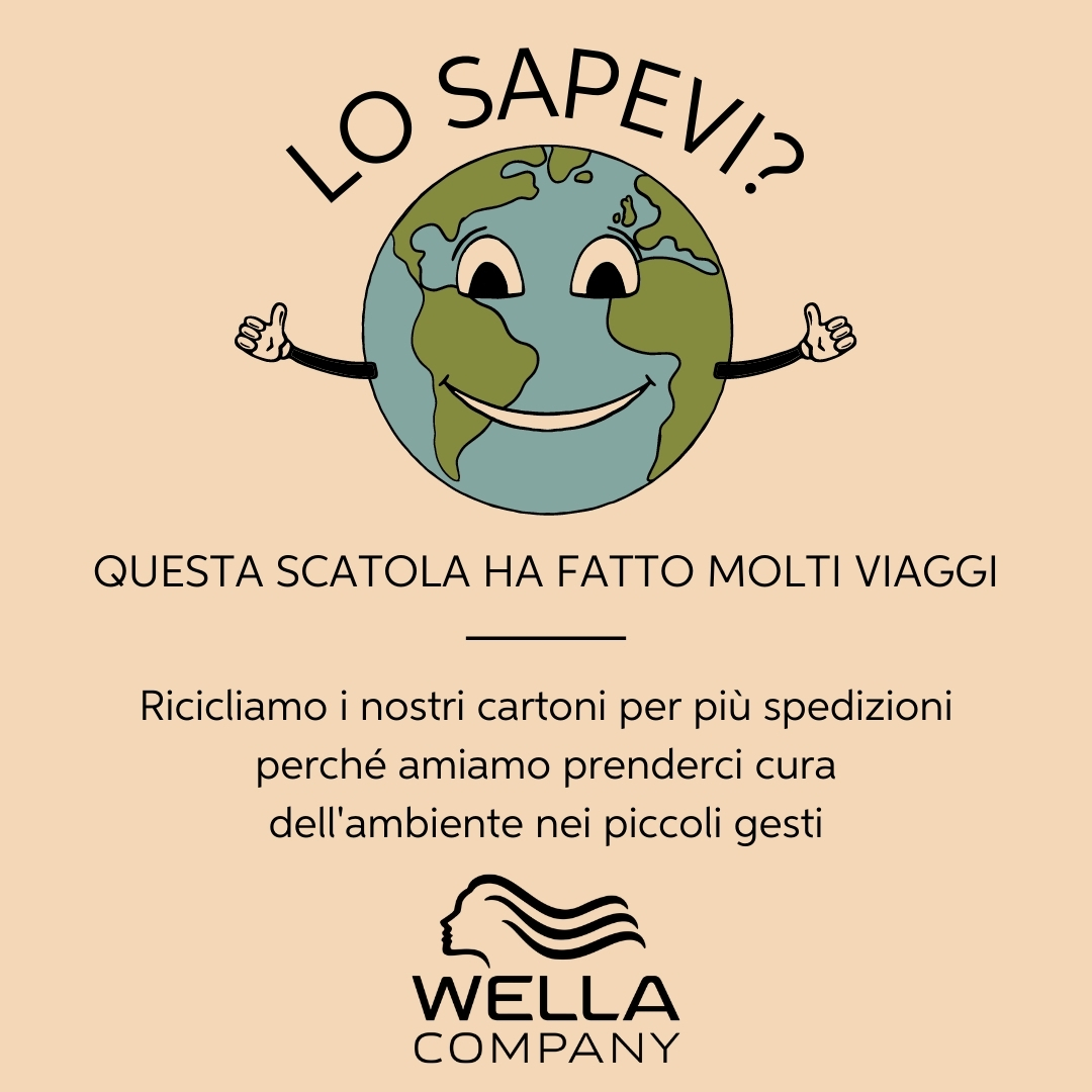 Wella ricicla le scatole delle spedizioni.